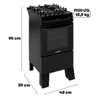 Fogão 4 Bocas Electra Glass Plus Mesa de Vidro Itatiaia - 4