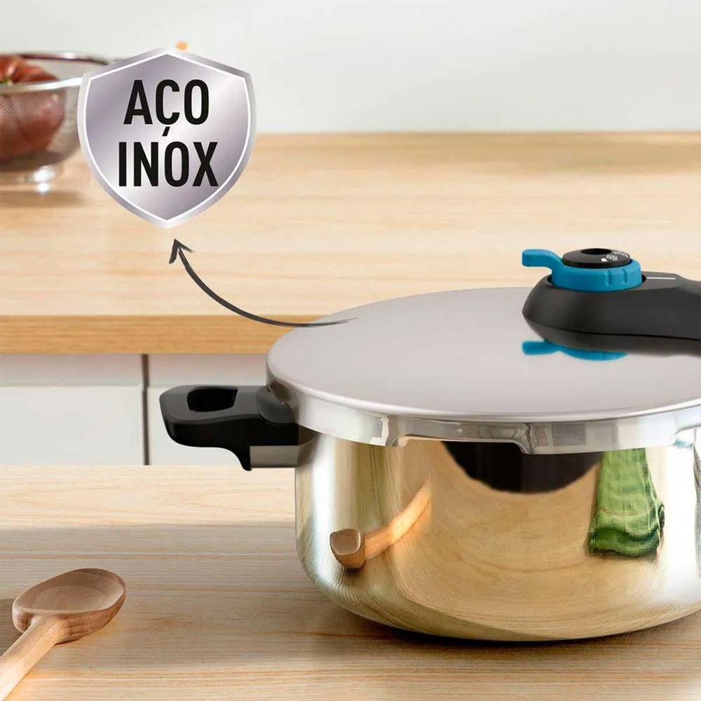 Panela de Pressão Inox Trendy Fechamento Externo 4L Rochedo - 8