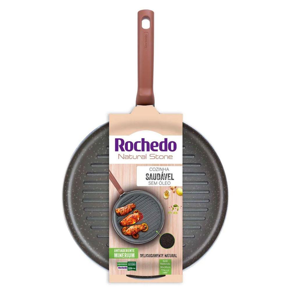 Grill Antiaderente Natural Stone Redondo 30cm Rochedo - 2