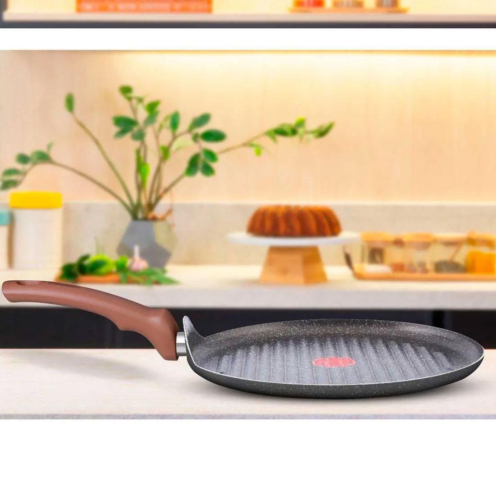 Grill Antiaderente Natural Stone Redondo 30cm Rochedo - 4