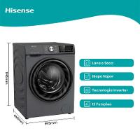 Lava e Seca WD5Q1342BT Steam com 13 Programas de Lavagem Hisense - 9
