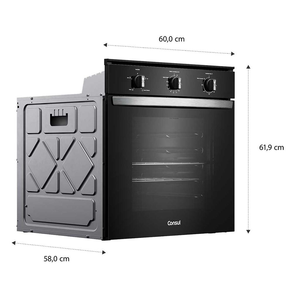 Forno de Embutir COB84BE Elétrico 84L com Timer Autodesligamento e Grill Consul - 2