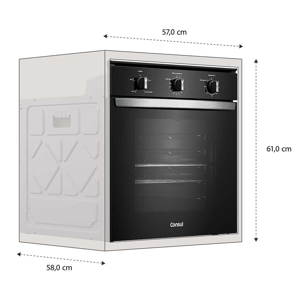 Forno de Embutir COB84BE Elétrico 84L com Timer Autodesligamento e Grill Consul - 3