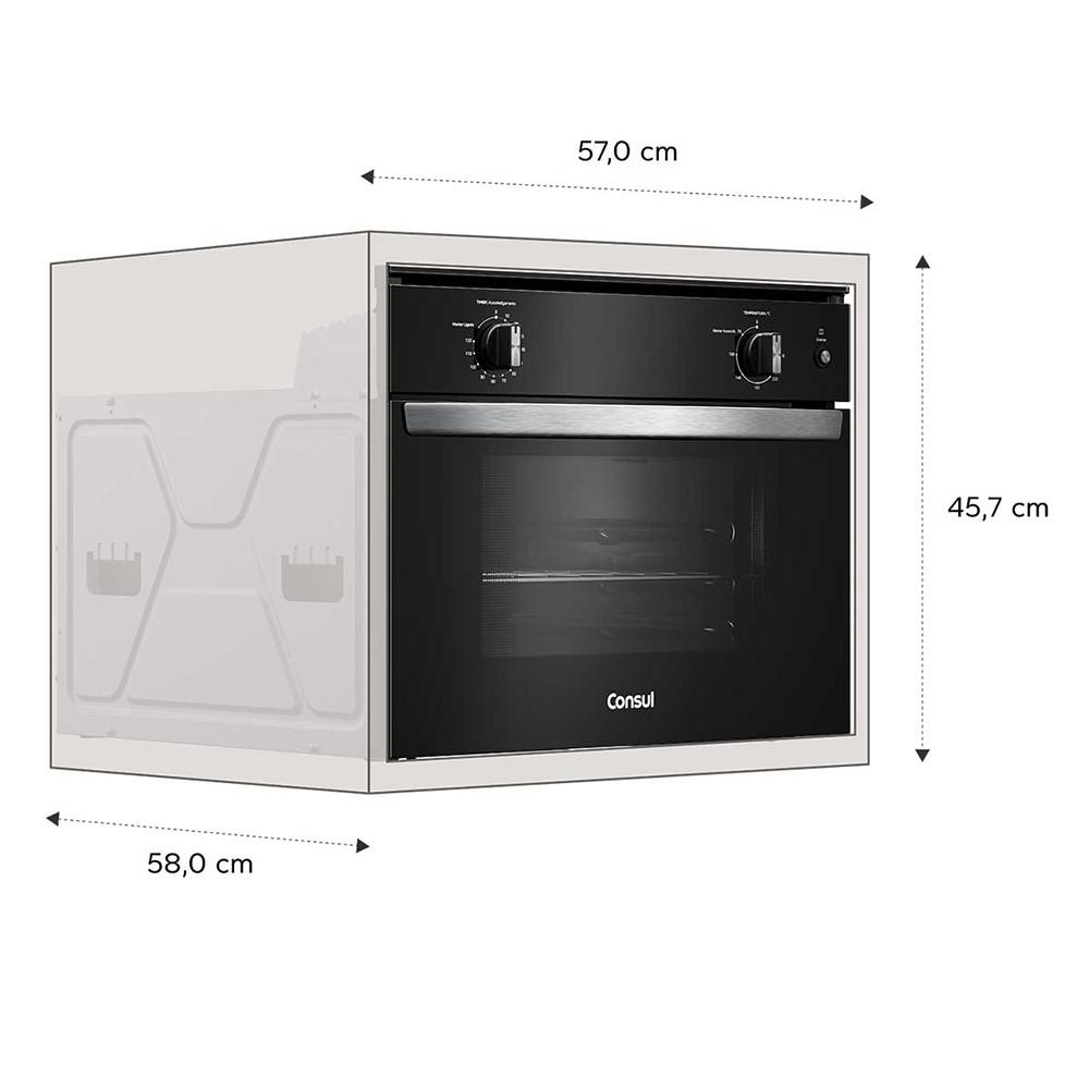 Forno de Embutir COB47BE Elétrico 47L com Timer Autodesligamento e Grill Consul - 4