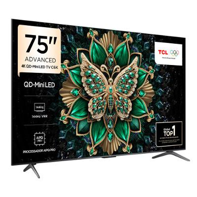 Smart TV TCL 75 Polegadas 75C6K 4K UHD QD-Mini Led Google Tv HDR 10+