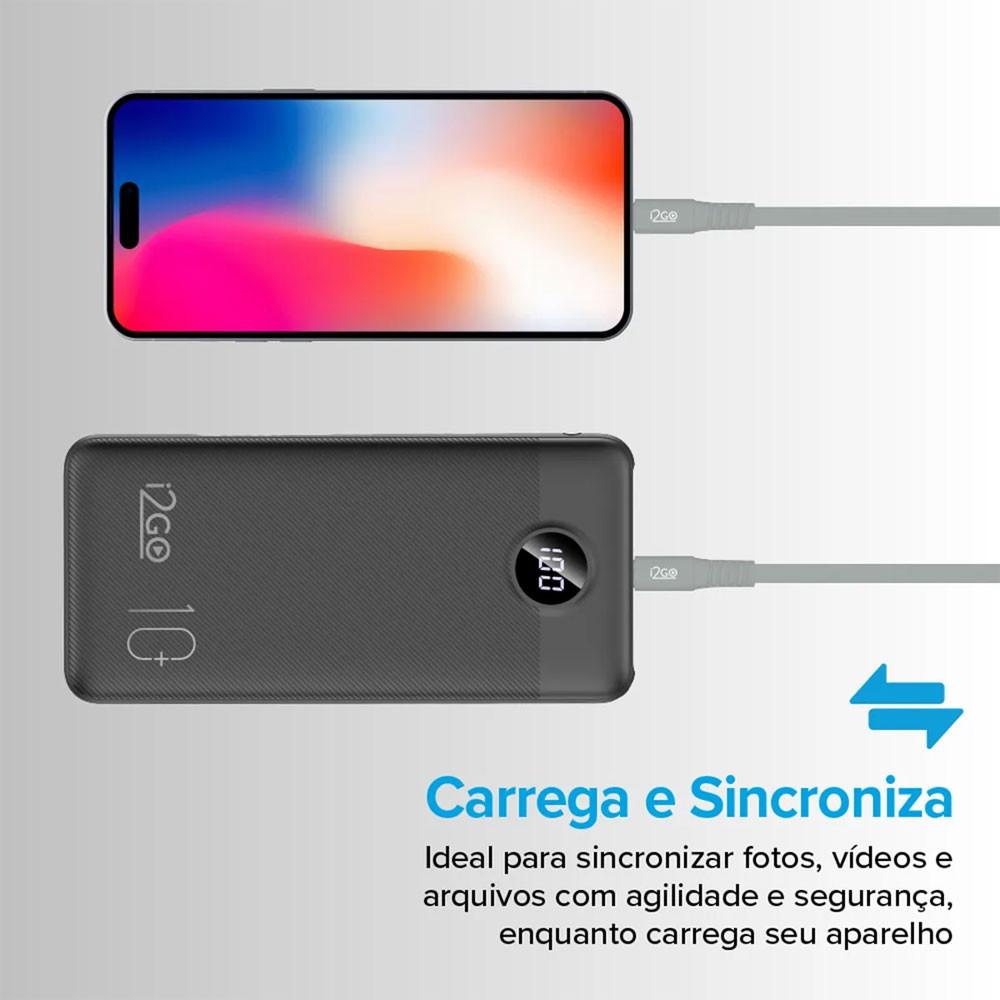Cabo Lightning + USB-C 1,2 Metros 3A i2GO - 4