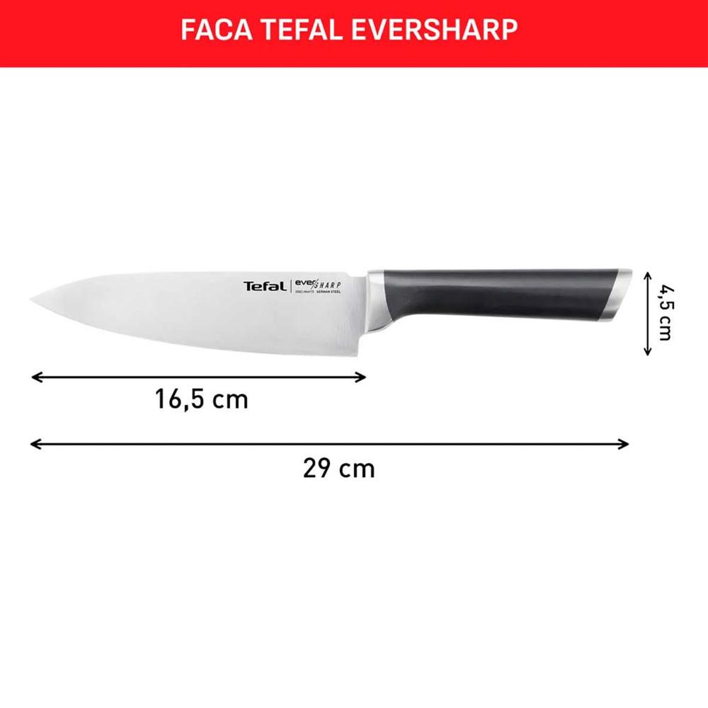 Faca Aço Inox Eversharp com Afiador Tefal - 4