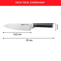 Faca Aço Inox Eversharp com Afiador Tefal