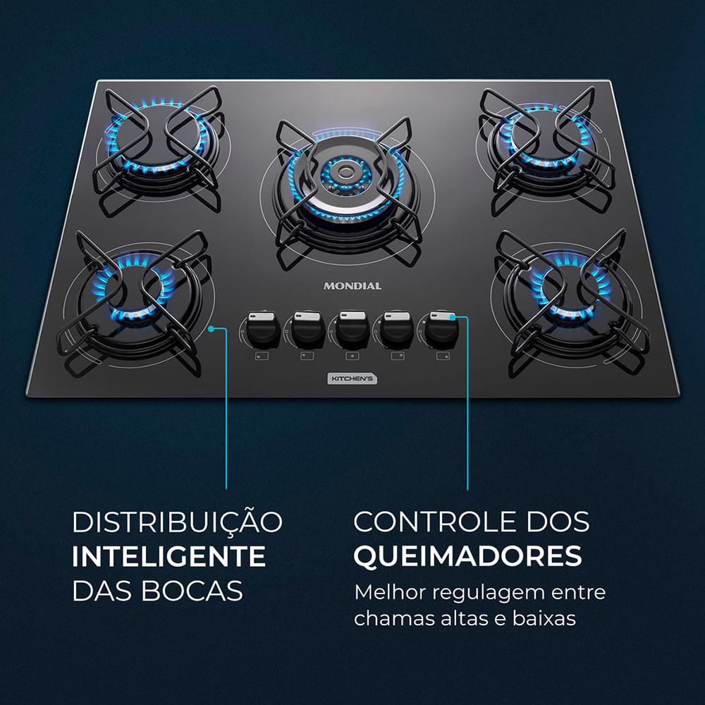 Cooktop 5 Bocas a Gás CTG-03 Mondial - 4