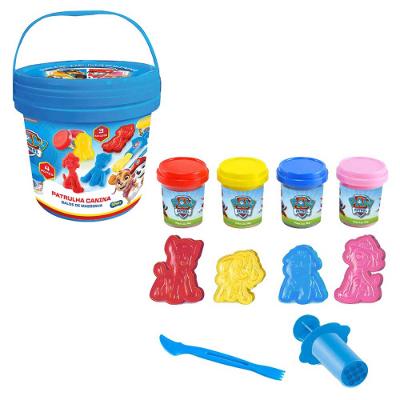Balde com 4 Potes de Massinha e Acessórios Patrulha Canina Sunny