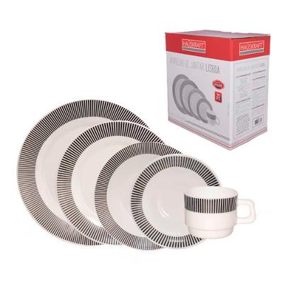 Aparelho de Jantar Opal Lisboa 20 Peças Hauskraft