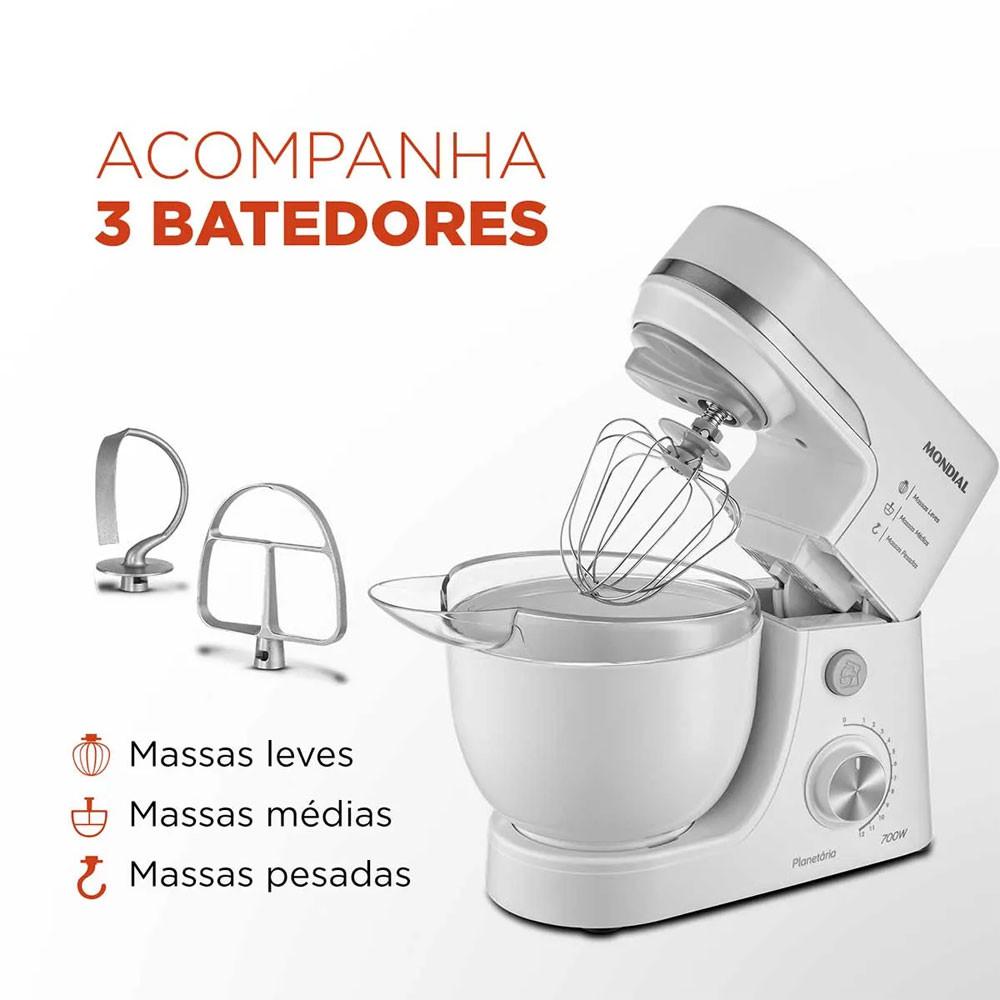 Batedeira Planetária Mondial BP03-W 12 Velocidades Branca 700W 110V - 5