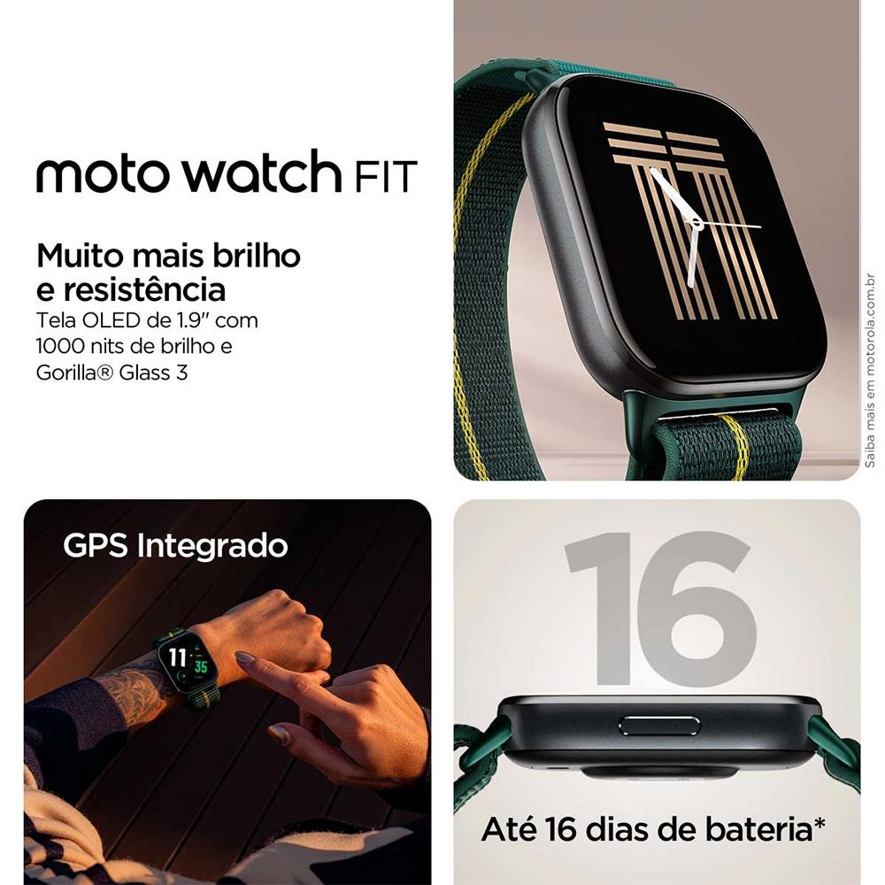 Smartwatch Moto Watch Fit Display Gorilla Glass 1.9 IP68 GPS 16 Dias de Bateria e Moto AI - 7