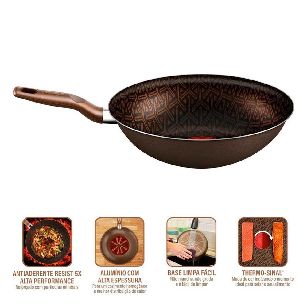 Frigideira Wok Expert Antiaderente Resist 5X 24cm Rochedo - 4