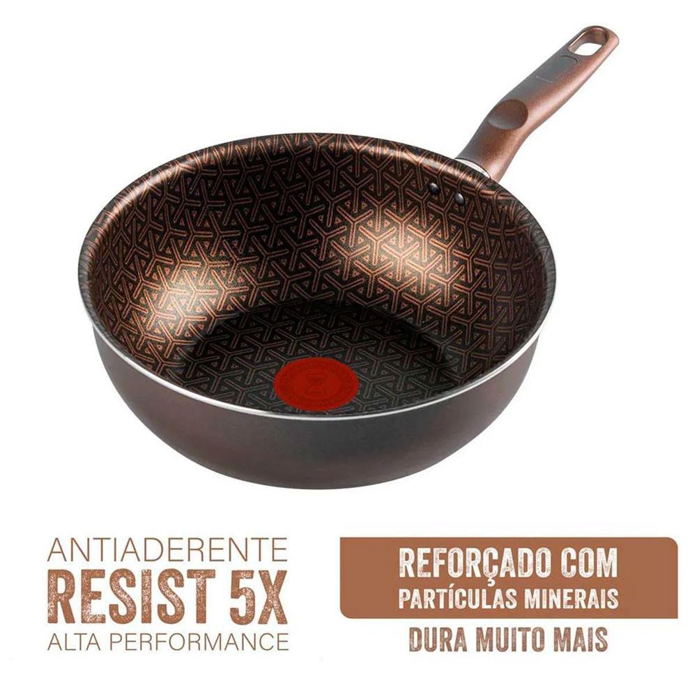 Frigideira Wok Expert Antiaderente Resist 5X 24cm Rochedo - 6
