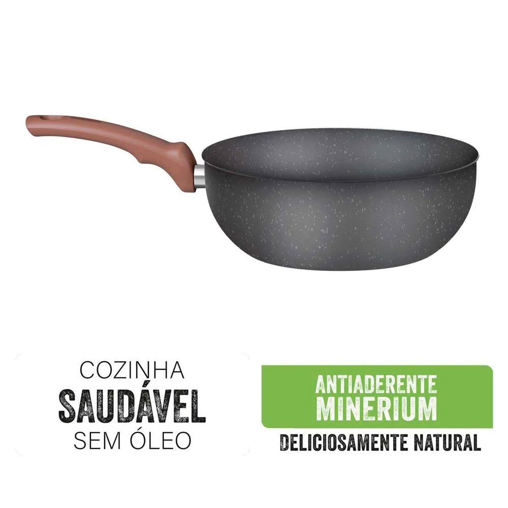 Frigideira Wok Natural Stone 24cm Rochedo - 6