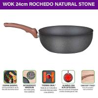 Frigideira Wok Natural Stone 24cm Rochedo - 5