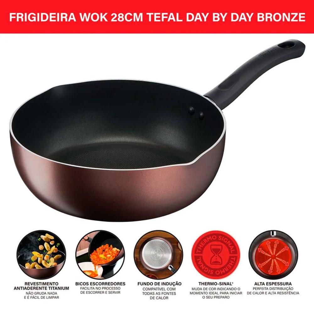 Frigideira Wok Day By Day Bronze Sem Tampa 28cm Tefal - 4