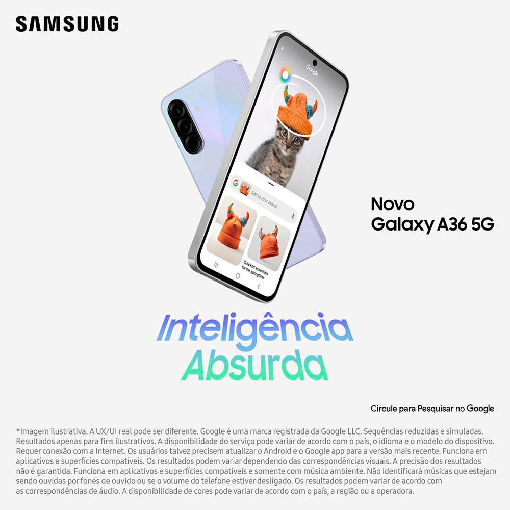 Smartphone Samsung Galaxy A36 256GB 8GB RAM 5G Branco Tela 6,7 Polegadas Bateria 5000 mAh - 9