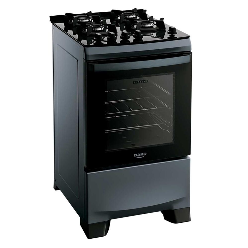 Fogão 4 Bocas Dako Supreme Timer Glass com Mesa de Vidro e Painel Touch - 4