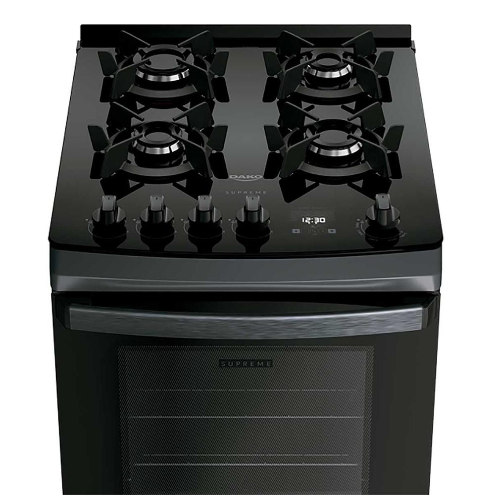 Fogão 4 Bocas Dako Supreme Timer Glass com Mesa de Vidro e Painel Touch - 6