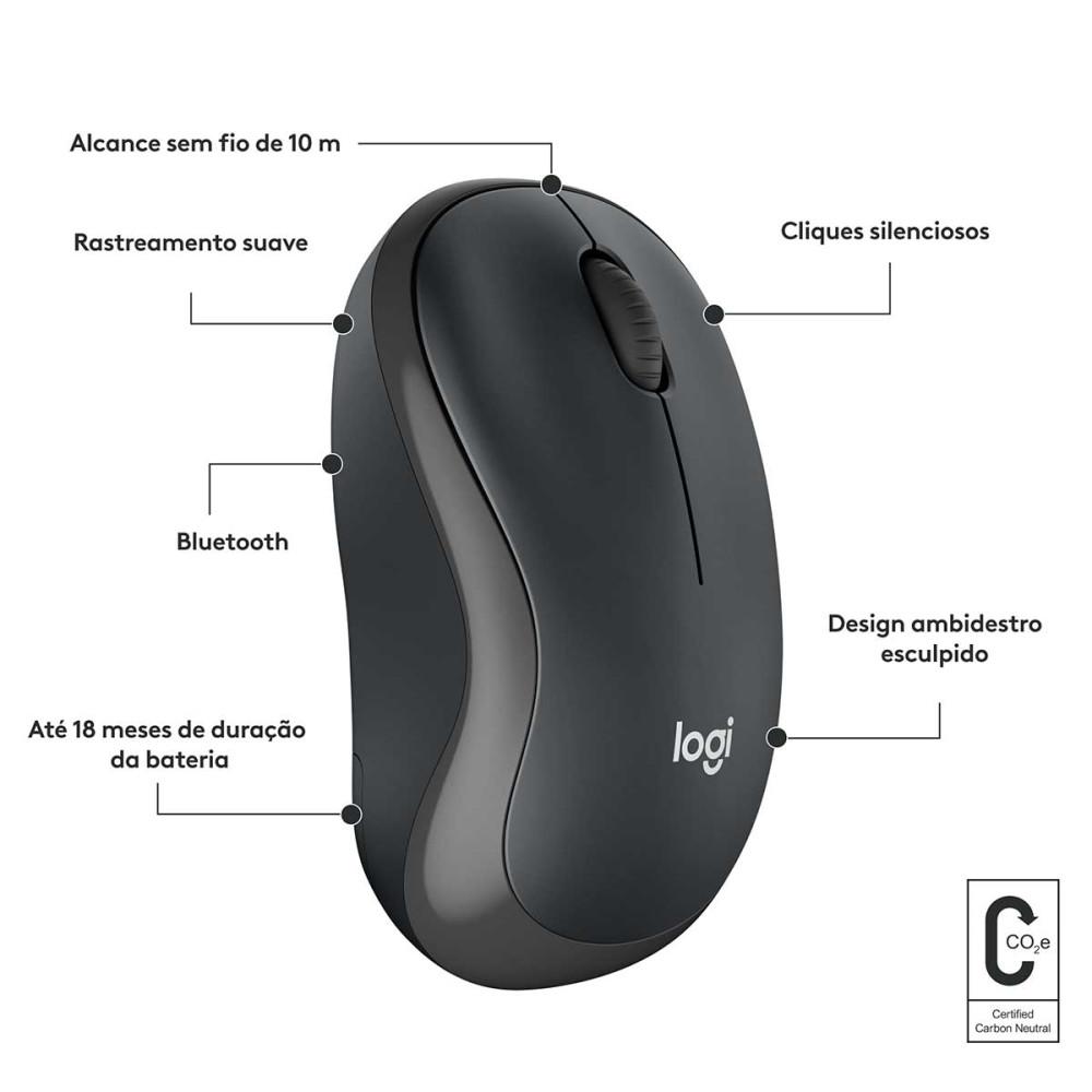 Mouse Sem Fio M240 Bluetooth Silencioso Ambidestro Logitech - 7