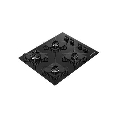 Cooktop 4 Bocas a Gás BDD61BE com Grades de Ferro Amarado e Chama Simmer Brastemp