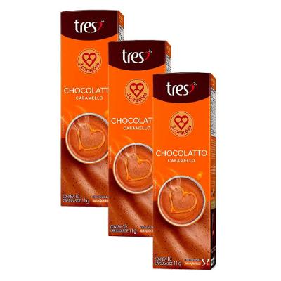 Cápsula Chocolatto Caramello 3 Corações 10 Unidades Kit 3 Unidades