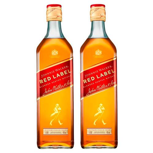 Whisky Johnnie Walker Red Label 1 Litros 2 Unidades - 1