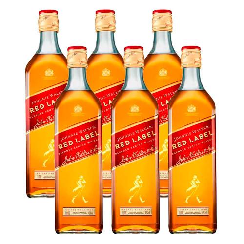 Whisky Johnnie Walker Red Label 1 Litro 6 Unidades - 1