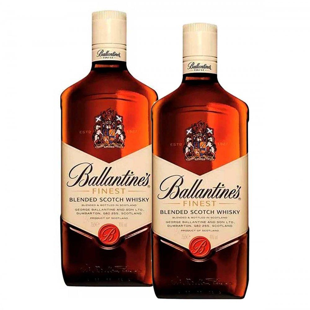 Kit Whisky Escocês Ballantines Finest 750ml com 2 unidades - 1