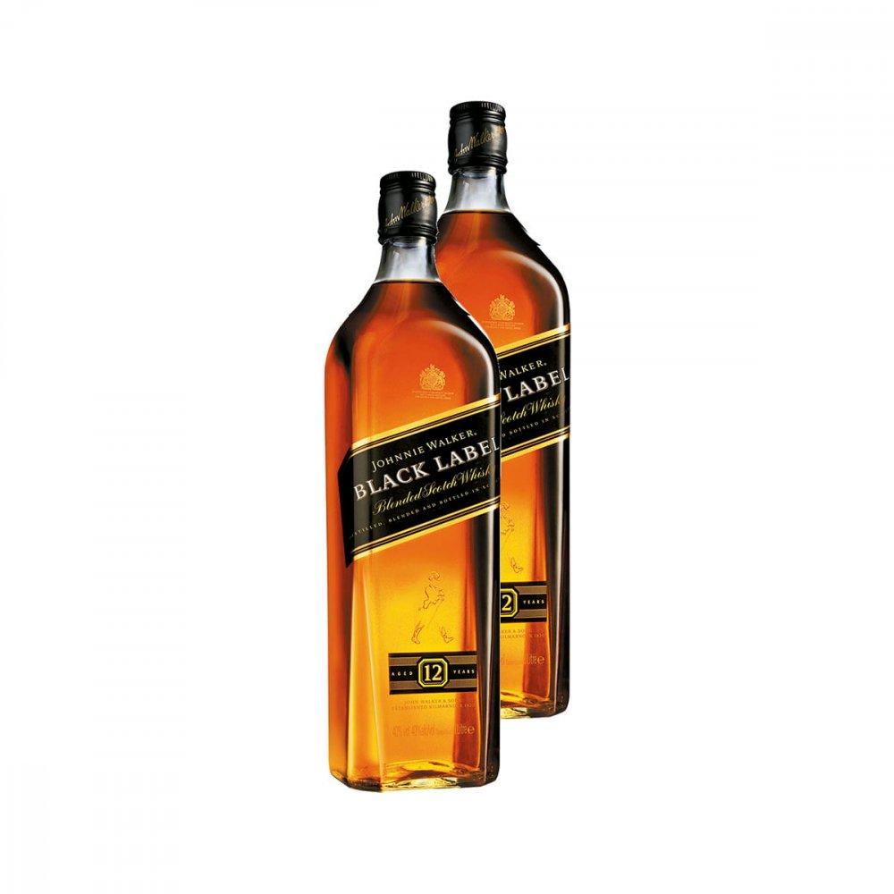 Whisky Black Label 12 Anos 1L 2 Unidades Johnnie Walker - 1