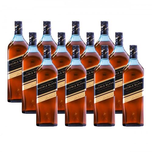 Whisky Escocês Johnnie Walker Double Black 1 Litro Caixa com 12 unidades