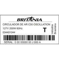 Circulador de Ar Britânia C50 Oscillation 127v - 3