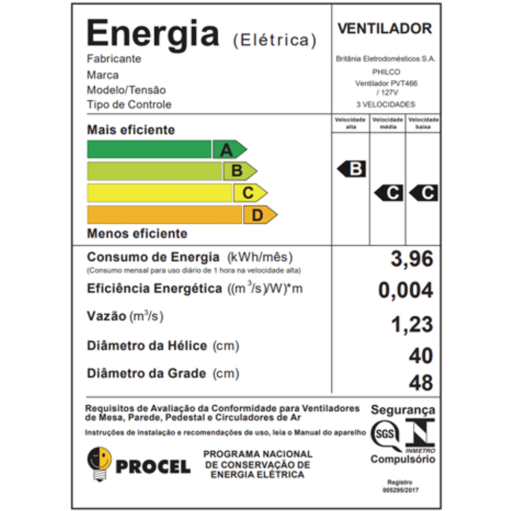 Ventilador de Mesa Coluna Philco 40cm PVT466 Maxx Force Preto 127v - 4