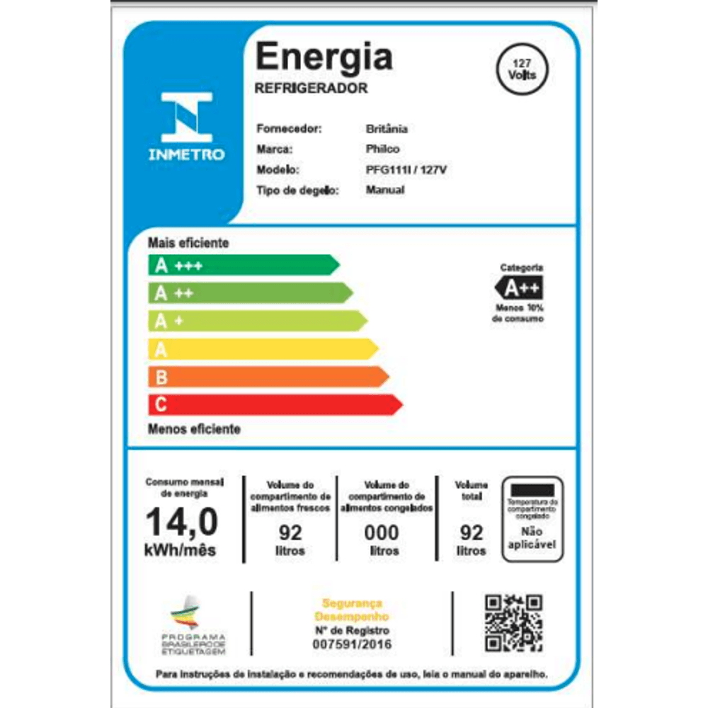 Frigobar 92 Litros Philco PFG111I Inox 127V - 6