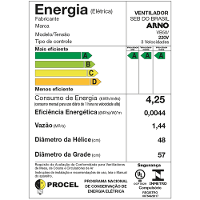 Ventilador de mesa Arno 50cm VB50 Xtreme Force Breezer Preto com Azul 220v - 4