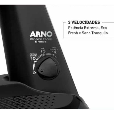 Ventilador de mesa Arno 50cm VB50 Xtreme Force Breezer Preto com Azul 127v