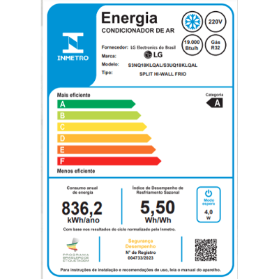 Ar Condicionado Split Hi Wall LG Dual Inverter Compact AI 18.000 Btus Frio 220v R-32