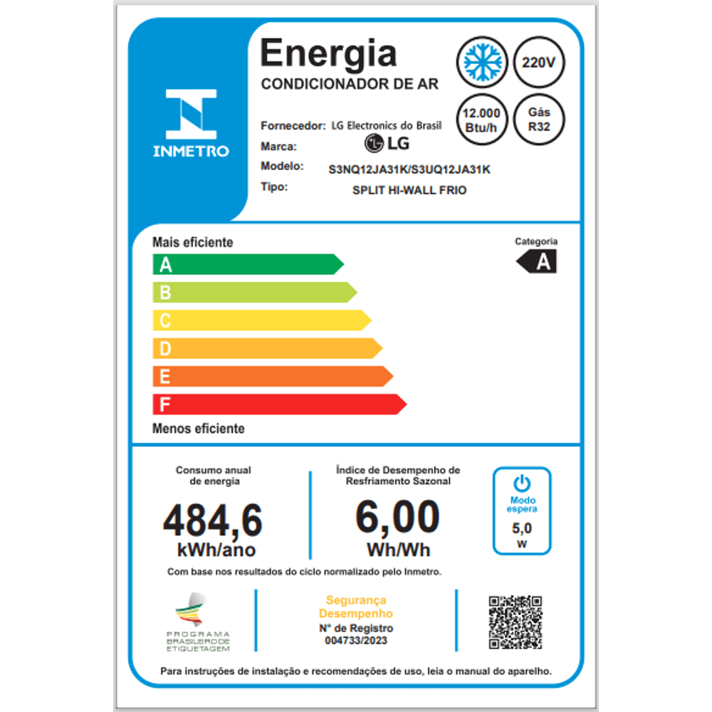 Ar Condicionado Hi Wall LG Dual Inverter Voice AI 12.000 Btus Frio 220v R-32 - 7