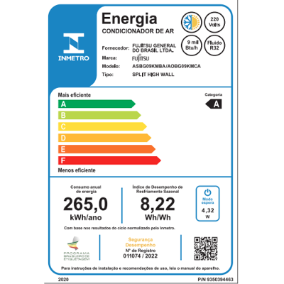Ar Condicionado Split Hi Wall Fujitsu Inverter Airstage Premium 9.000 Btus Quente e Frio 220v R-32