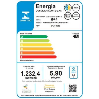 Ar Condicionado Teto LG Inverter 30.000 Btus Quente e Frio  220v