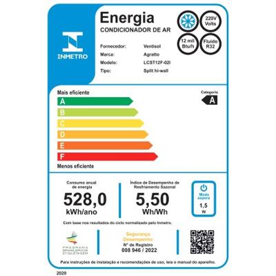 Ar Condicionado Split Agratto Liv Top Inverter 12.000 Btus Frio 220v R-32