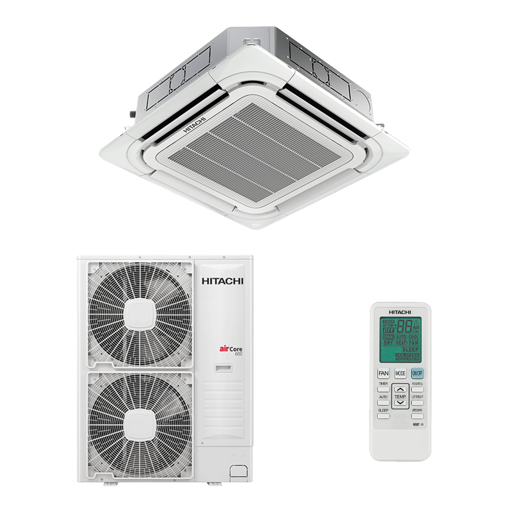 Ar Condicionado Split Cassete Hitachi AirCore 600 Inverter 4 Vias 56.000 Btus Quente e Frio 220v R-32 - 1