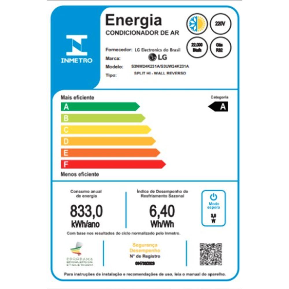 Ar Condicionado Hi Wall LG Dual Inverter Voice AI 24.000 Btus Quente e Frio 220v R-32 - 6