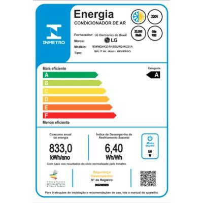 Ar Condicionado Hi Wall LG Dual Inverter Voice AI 24.000 Btus Quente e Frio 220v R-32