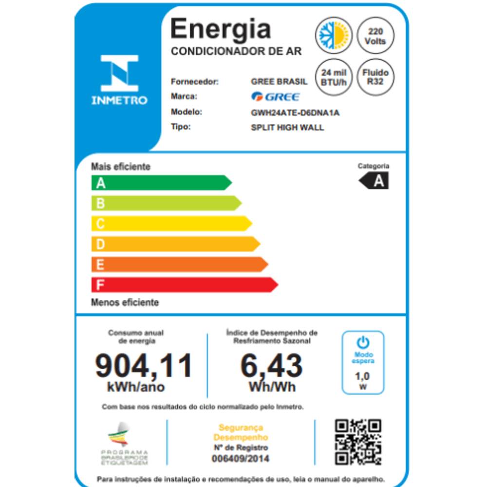 Ar Condicionado Split Hi Wall Gree G-Top Auto Inverter 24.000 Btus Quente e Frio 220v R-32 - 5