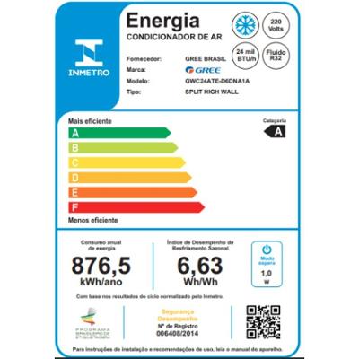 Ar Condicionado Split Hi Wall Gree G-Top Auto Inverter 24.000 Btus Frio 220v R-32