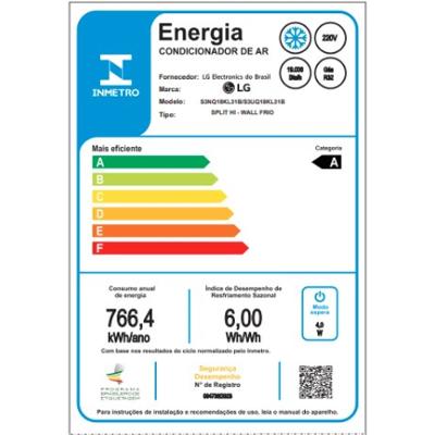 Ar Condicionado Split Hi Wall Inverter LG Dual Voice AI 18.000 Btus Frio 220V R-32