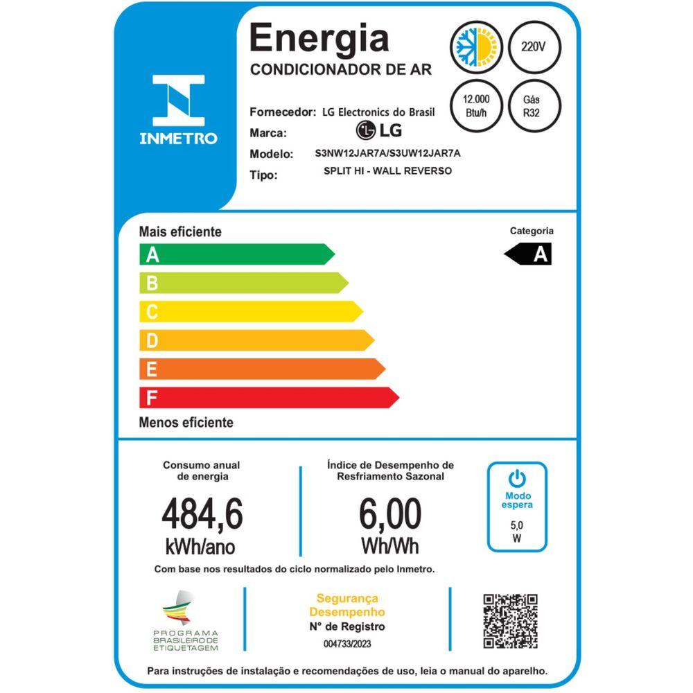 Ar Condicionado Hi Wall Inverter LG Dual Voice Artcool AI 12.000 Btus Quente e Frio 220V R-32 - 5
